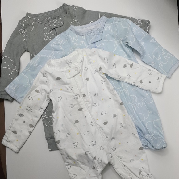Other - Bundle 3 pajamas for newborn elephant theme